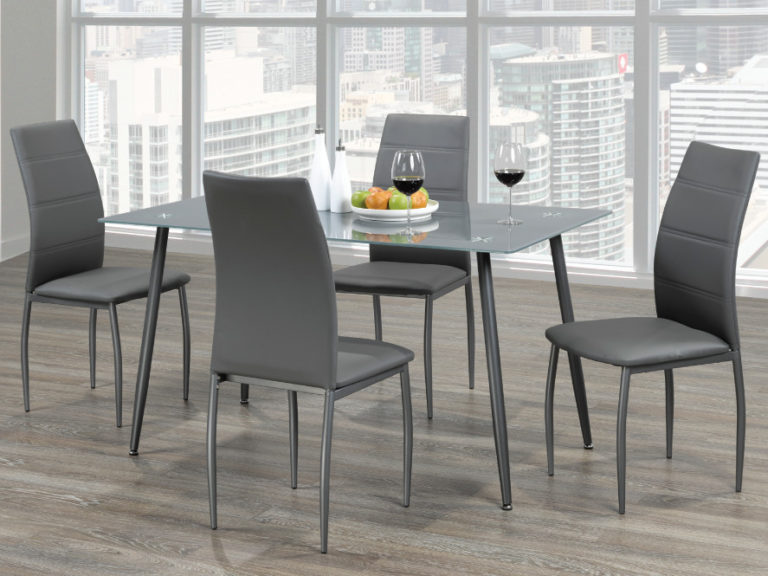 glass table 4 chairs set