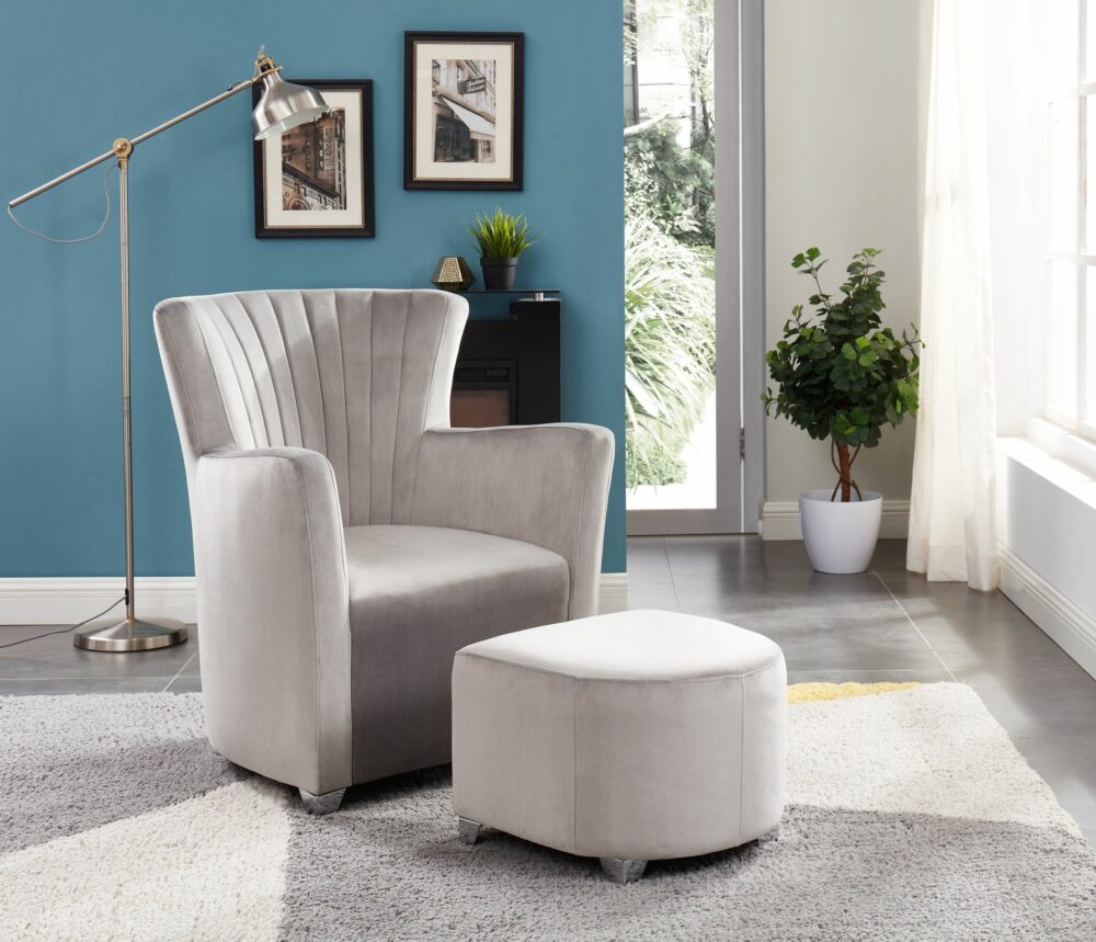 24671 Chair And Ottoman - BX-0711 - Grey Scene