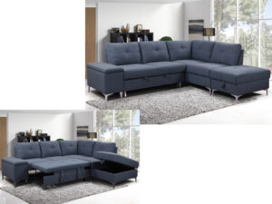 24709 - Chaisse Sectional With Popup Bed and Sorage Ottoman - PR-FIORELLA