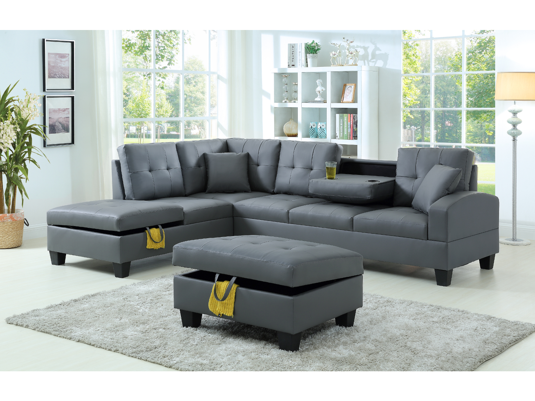 Chaisse Storage Sectional With Storage Ottoman Nothin Fancy   24870 Sectional U5100 