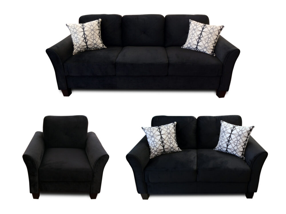 25160 - Sofa Set - PR-EDWINA - composite - black
