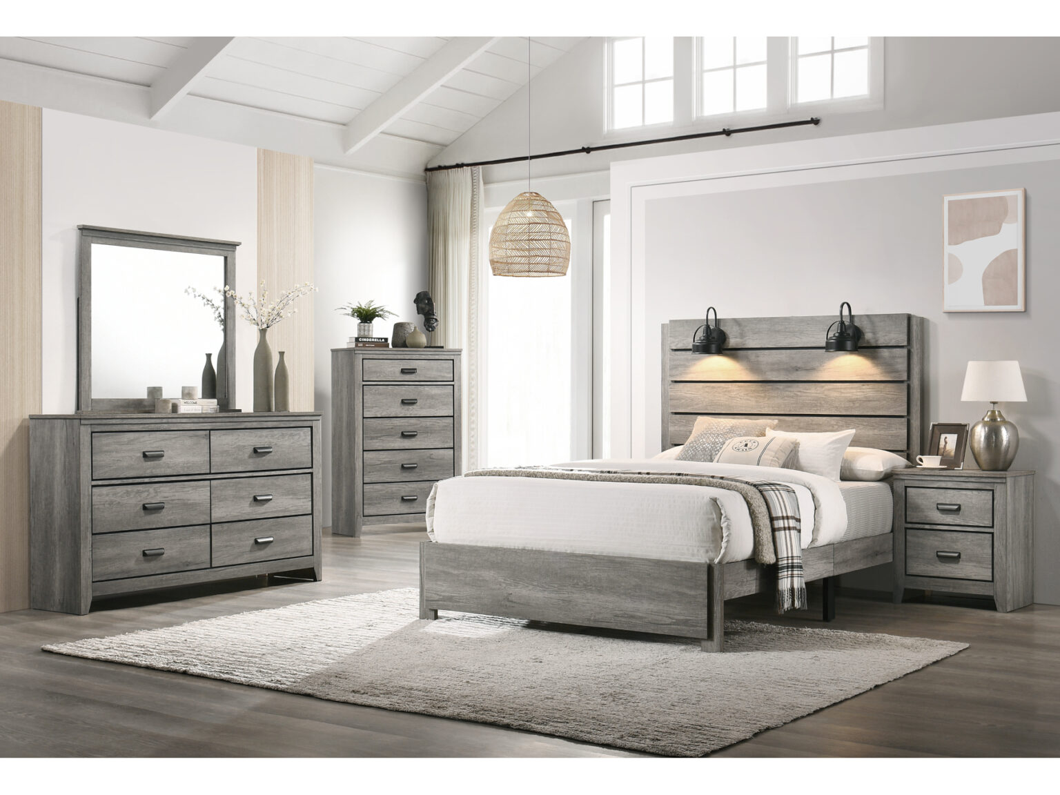 Carter Grey 5Piece Bedroom Set Nothin' Fancy Furniture Warehouse