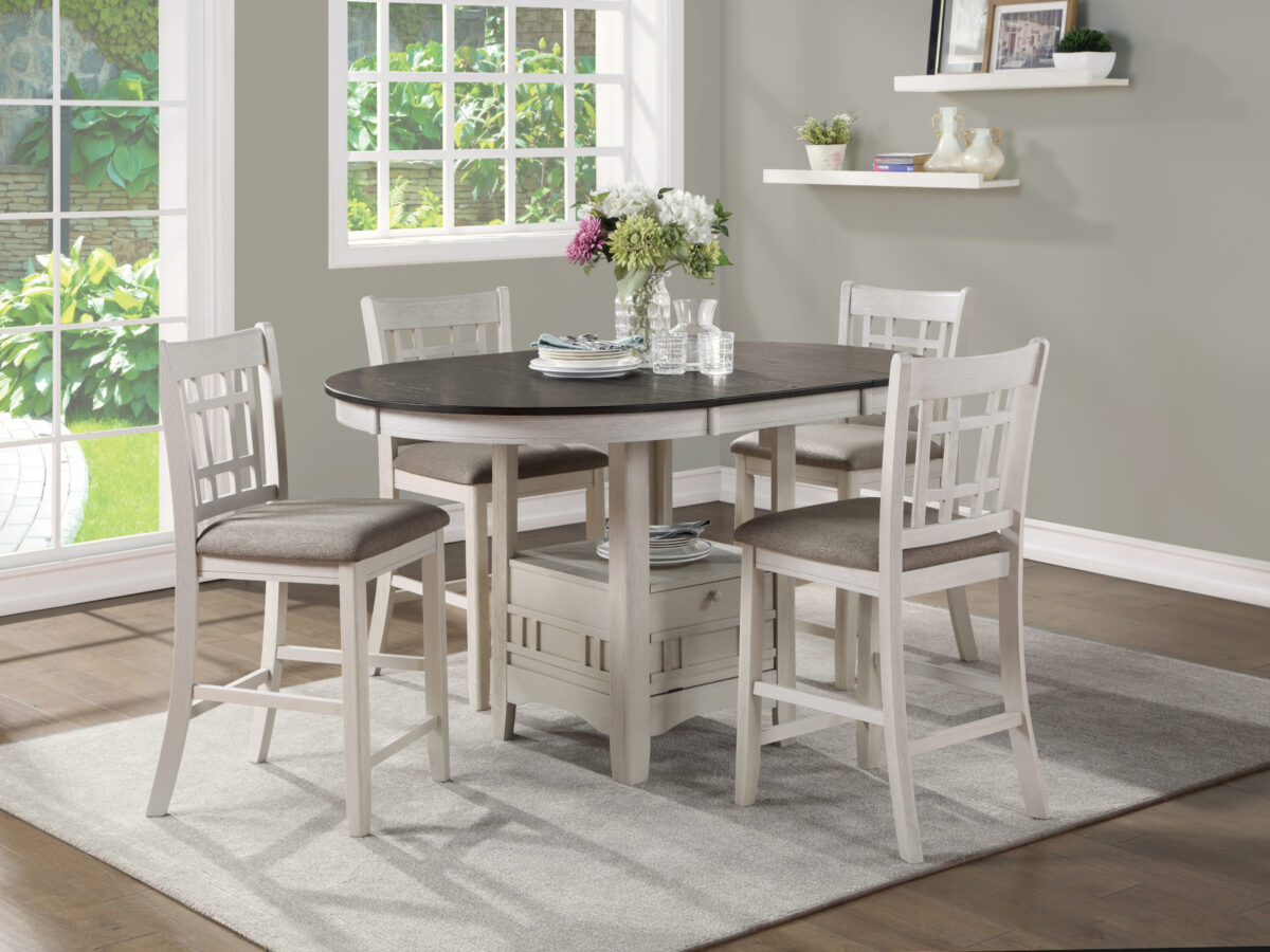 Pub Table 4 Stools Nothin Fancy Furniture Warehouse   25492 Pub Table Set MAZIN 2423 White 1200x900 