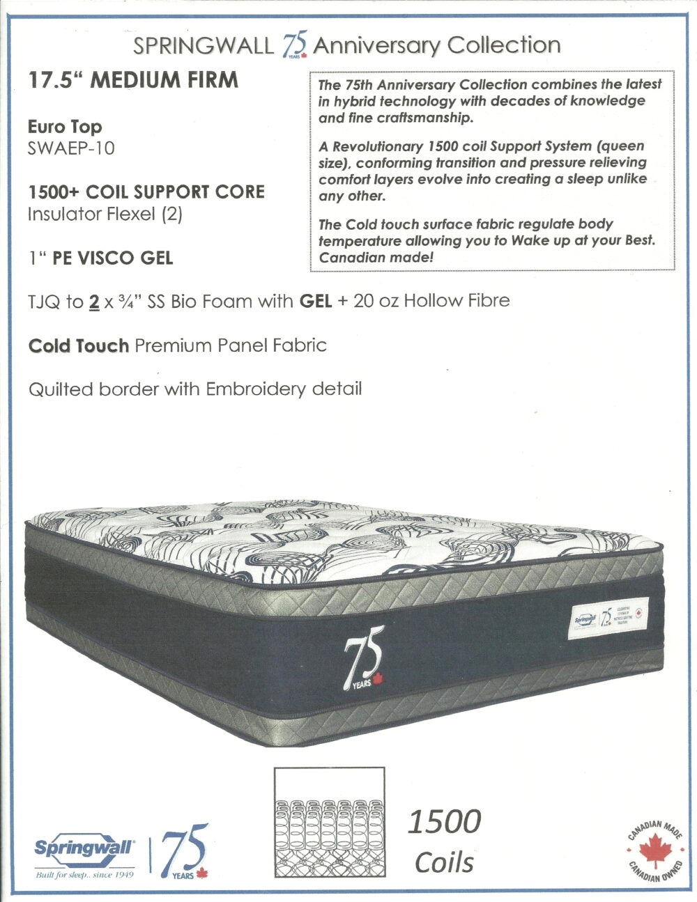 26014 - mattress - SW-SWAEP-10 - specs