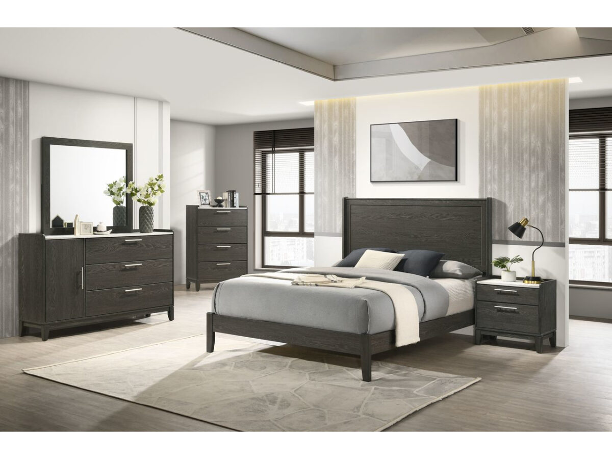 Bed with Adjustable Headboard