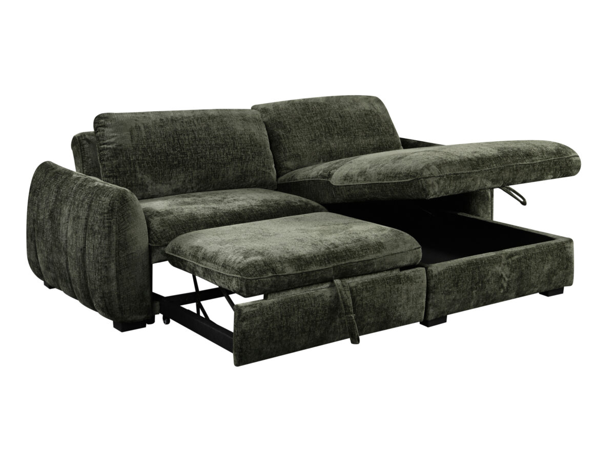 Chaisse Sofa with Pop-Up Bed and Storage