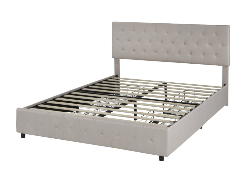 26630 - double - bed - BX22023 - white - bg - drawers - shut