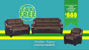 Nothin' Fancy Furniture Warehouse's Tax Free Shopping Spree